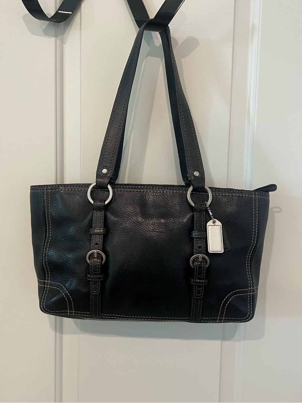 Coach Chelsea Black Pebbled Leather Tote/shoulder bag Y2K Satchel Handbag
